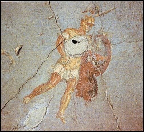 Marte Gradivo -  Particolare affresco casa M. Fabio Secondo Pompei 