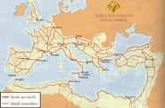 Mappa stradale dell'Impero Romano. Fare clic per ingrandire
