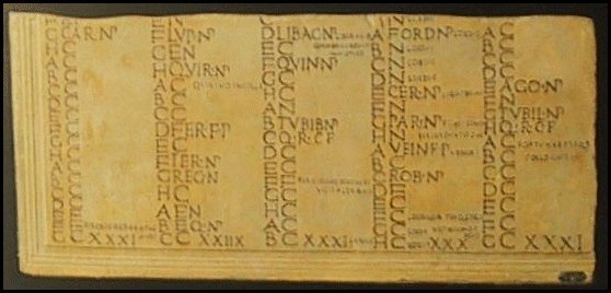 Calendario da Caere con indicazione delle feste Parilia - Roma, museo della civilt� romana